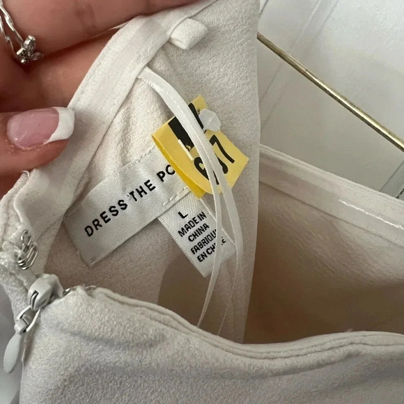 Dress the Population Off White Bailey Off the Shoulder Dress Size Large - Picture 6 of 7